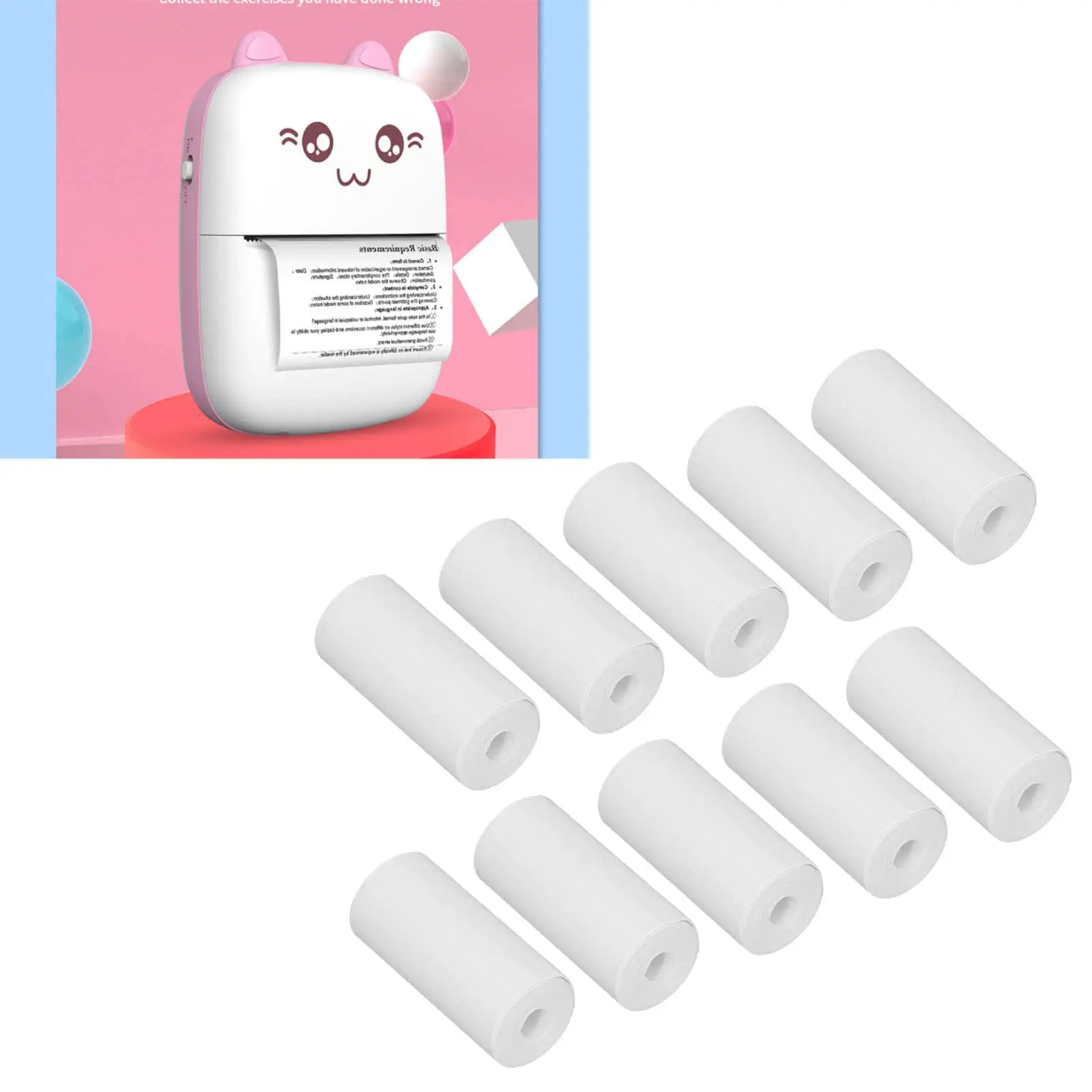 Mini Pocket Thermal Printer Paper Roll - 10 pièces Mini papier d'imprimante, rouleaux