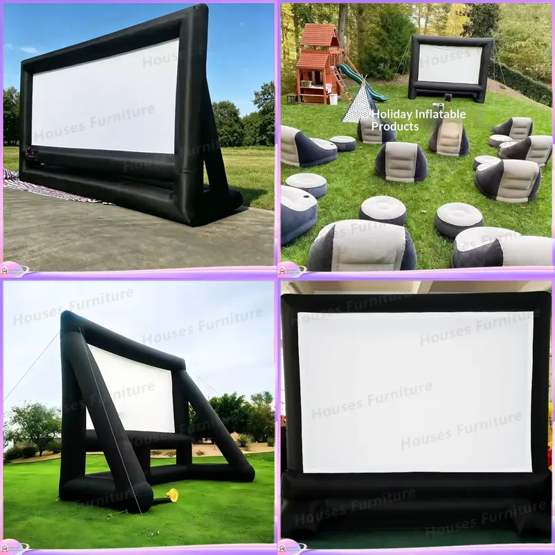 Movies - Grand écran de projection gonflable autoportant,