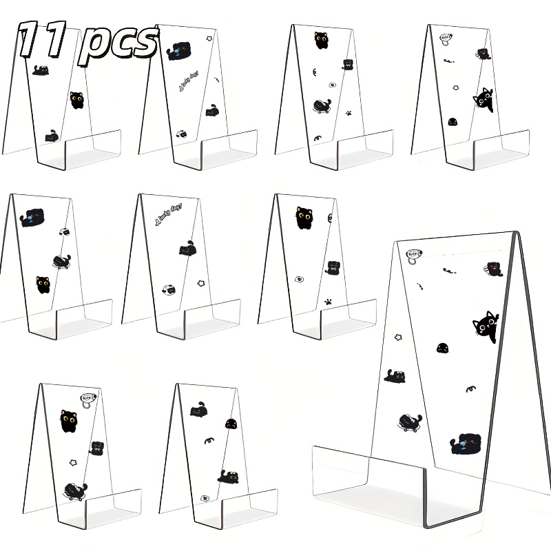 Clear Acrylic Book Stand Holder - Ensemble de 11 présentoirs en acrylique