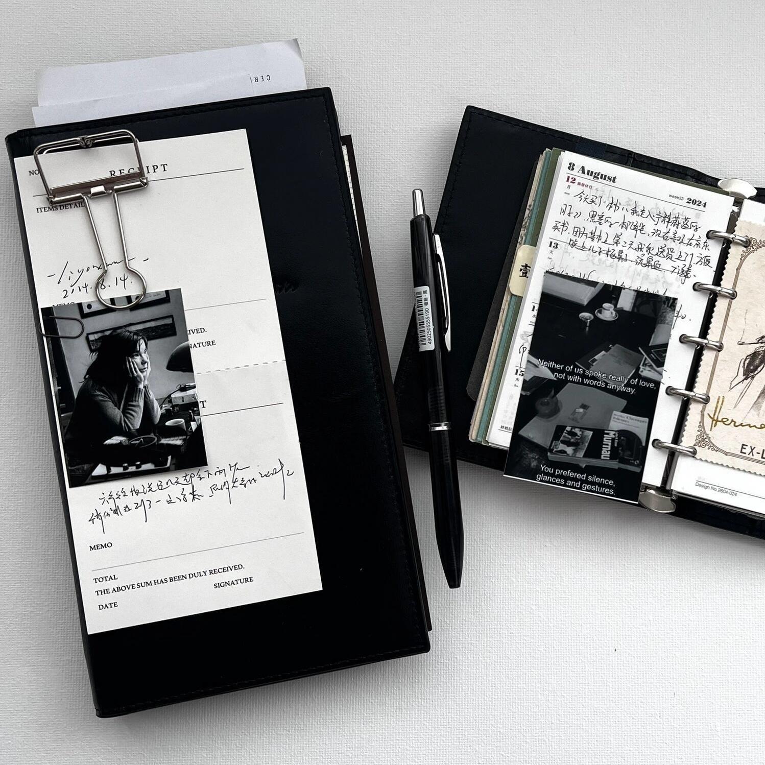 Carnet A6 en cuir noir à feuil - Vintage Leather Journal Notebook avis et prix