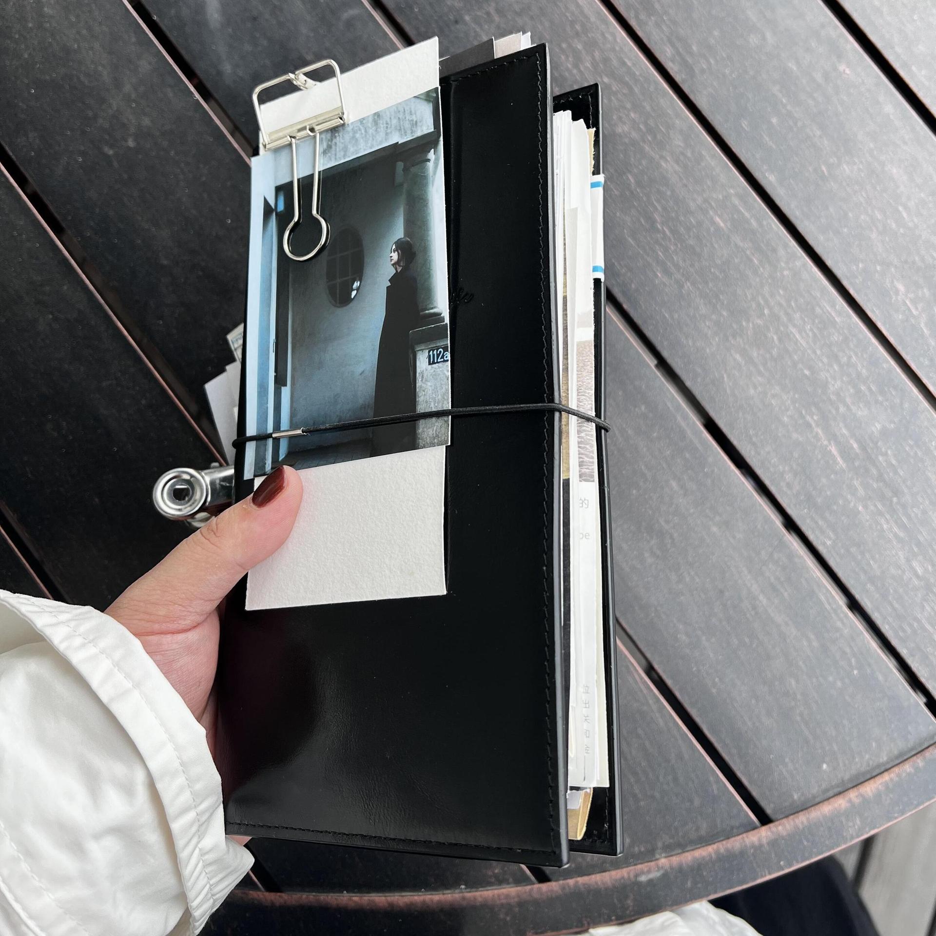 Carnet A6 en cuir noir à feuil - Vintage Leather Journal Notebook avis et prix